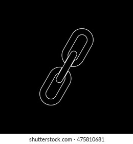 Link; single  - white vector icon