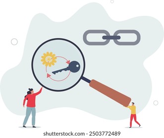 Link strong keywords to increase website ranking .flat design with people.