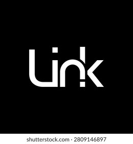 Link typography with simple alphabet font text logo design