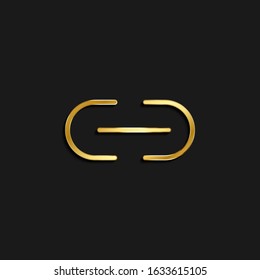 link, url gold icon. Vector illustration of golden