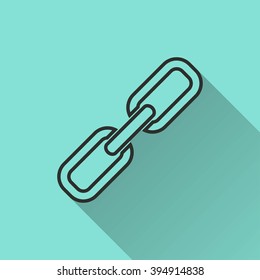 Link     vector icon. Black  illustration isolated on green  background for graphic and web design.