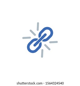 Link vector icon chain web hyperlink flat graphic concept url symbol.