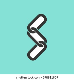 Link     vector icon. Illustration isolated on green  background for graphic and web design.