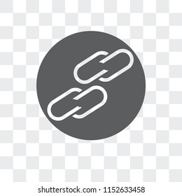 Link vector icon isolated on transparent background, Link logo concept