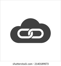 Link vector icon on a white background