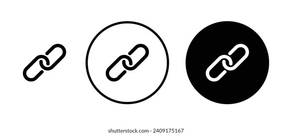 Link vector icon set. Connection chain vector symbol for UI design.