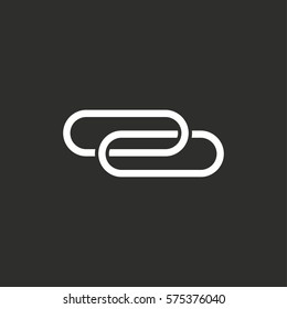 Link vector icon. White illustration isolated on black background for graphic and web design.