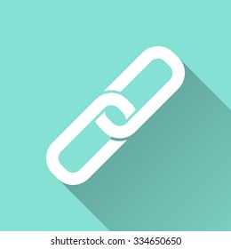 Link  - vector icon in white on a green background.