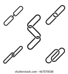 Link vector icons set. Illustration isolated on white background for graphic and web design.