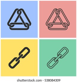 Link vector icons set. Illustration isolated for graphic and web design.