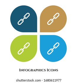 Link Vector Illustration icon for all purpose. Isolated on 4 different backgrounds.