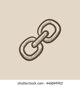 Link vector sketch icon isolated on background. Hand drawn Link icon. Link sketch icon for infographic, website or app.