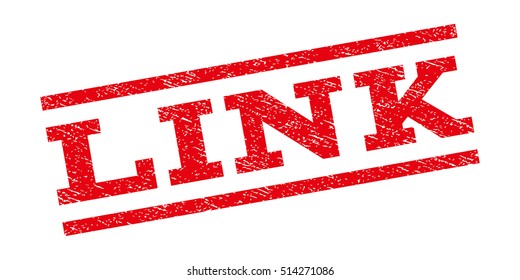 Link watermark stamp. Text caption between parallel lines with grunge design style. Rubber seal stamp with dust texture. Vector red color ink imprint on a white background.