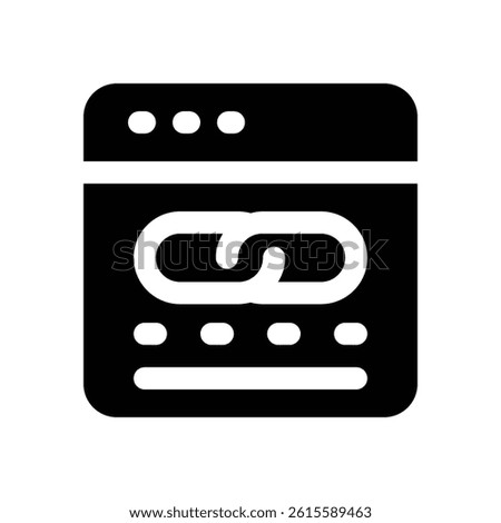 link website glyph icon. Strong and solid vector icon for websites, mobile interfaces, presentations, and visual branding. High quality and easy to edit.