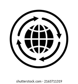 Icono de la rueda de enlace. Vector negro.
