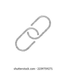 Link white sketch vector icon. Link icon vector for web, computer and mobile app