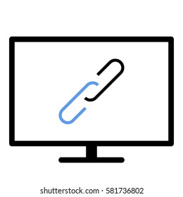 Link_Share icon- Flat design, glyph style icon - Colored enclosed in a screen