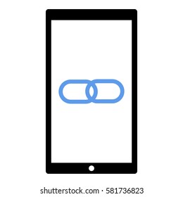 Link_Share icon - Flat design, glyph style icon - Colored enclosed in a phone