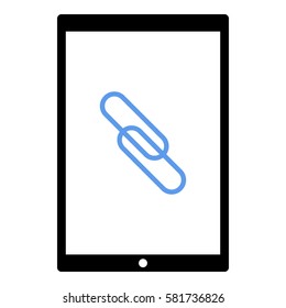 Link_Share icon - Flat design, glyph style icon - Colored enclosed in a tablet
