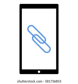 Link_Share icon - Flat design, glyph style icon - Colored enclosed in a phone