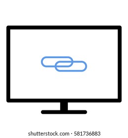 Link_Share icon- Flat design, glyph style icon - Colored enclosed in a screen