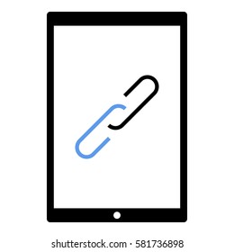 Link_Share icon - Flat design, glyph style icon - Colored enclosed in a tablet