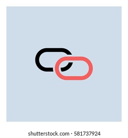 Link_Share icon - Flat design, glyph style icon - Colored enclosed in a square