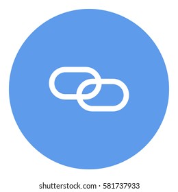 Link_Share icon - Flat design, glyph style icon - Blue circle colored