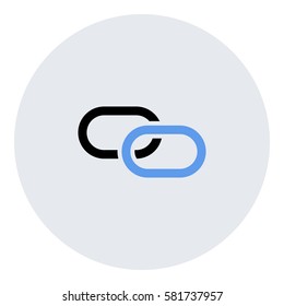 Link_Share icon - Flat design, glyph style icon - Colored enclosed in a circle