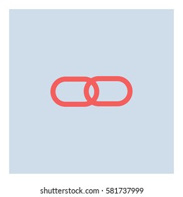 Link_Share icon - Flat design, glyph style icon - Colored enclosed in a square