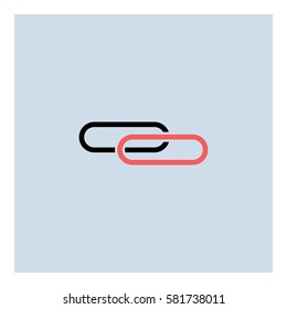 Link_Share icon - Flat design, glyph style icon - Colored enclosed in a square