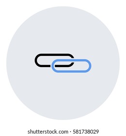 Link_Share icon - Flat design, glyph style icon - Colored enclosed in a circle