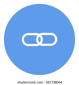 Link_Share icon - Flat design, glyph style icon - Blue circle colored