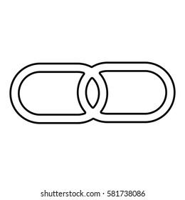 Link_Share icon - Flat design, glyph style icon - Outline Black