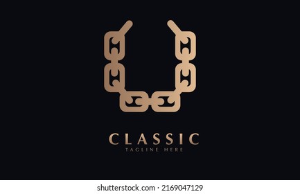 Plantilla de logotipo del vector de diseño de silueta de icono de la cadena de línea