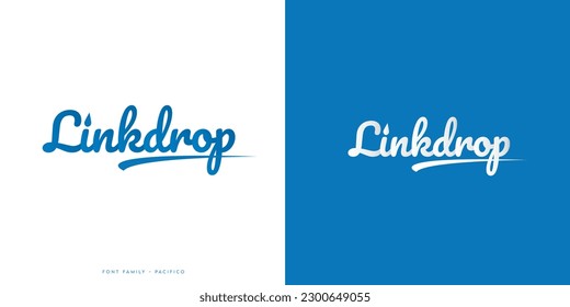 Linkdrop titled brand logo in cursive font vector illustration for Printable T-Shirt or Souvenir