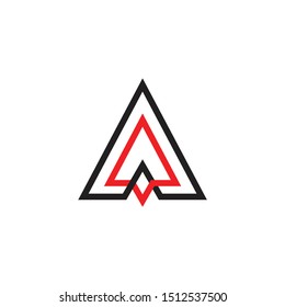 linked arrow triangle lines art logo vector