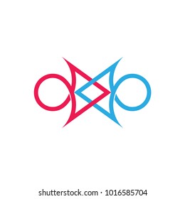 linked arrows ans circles symbol logo vector