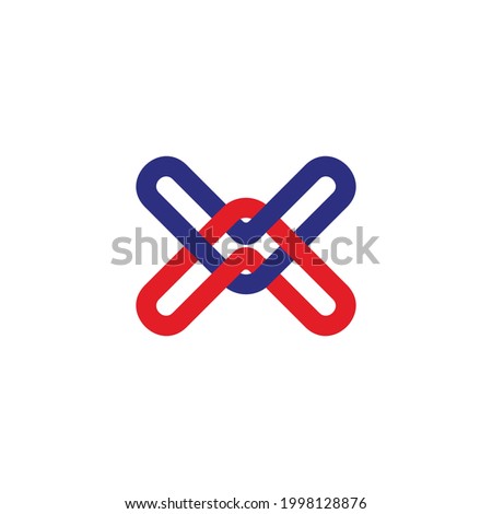 linked arrows up overlapping lines colorful logo vector