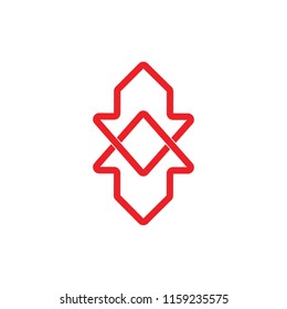 linked arrows overlapping logo vector