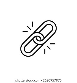 Linked chain silhouette icon symbolizes strong connection and bond strength