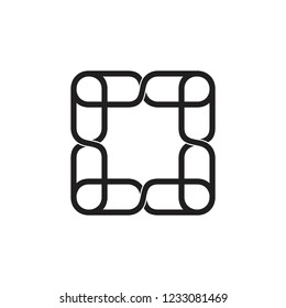 linked chain square frame symbol vector