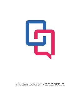 Linked Chat Line Logo moderno 