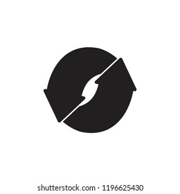 linked circle arrow symbol vector