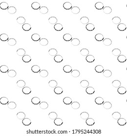 raya diagonal de círculo enlazada de fondo blanco y negro patrón sin soldadura, diseño de superficie vectorial