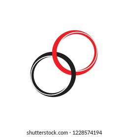 linked circle geometric rings symbol vector