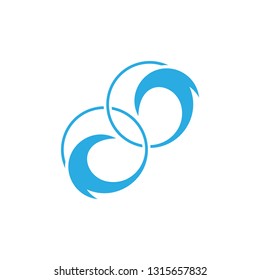 linked circle geometric waves circle logo vector