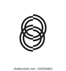 linked circle lines geometric logo vector