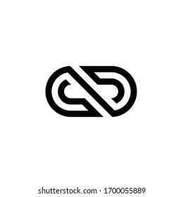 linked circle logo, CD initial letter logo