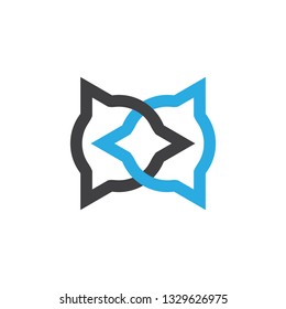 linked circle triangle object colorful logo